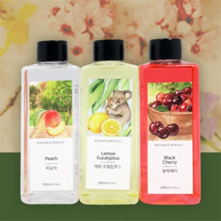 방향제 디퓨저리필액 리필오일 200ml 블랙체리 레몬유칼립투스 향좋은디퓨저 가정용방향제 화장실방향제리