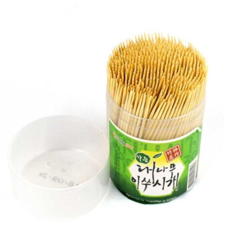 가는 대나무이쑤시개 원형케이스세트 디저트이쑤시개 업소용이쑤시개