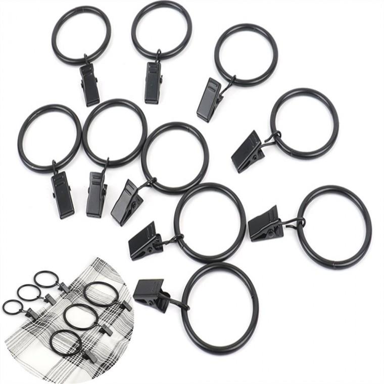 커튼링 블랙 10개입 커튼링25mm 커튼집게링38mm