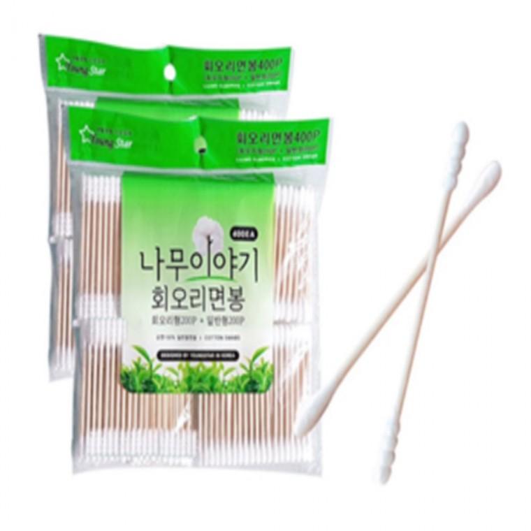 듀얼면봉 400P 일회용면봉 나무이야기면봉 회오리면봉