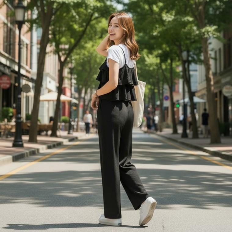 HL] 나시티 와이드 캔치링 캉캉 셋업 스포츠브라 나시