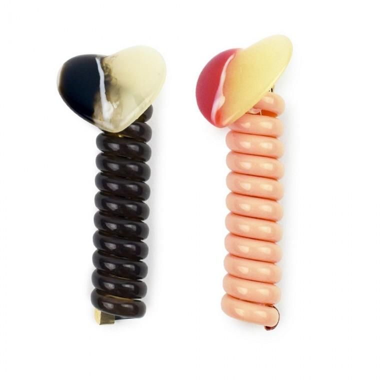 하트 꽈배기 헤어끈