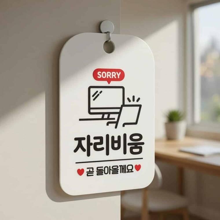 자리비움 안내판 안내문 매장안내판