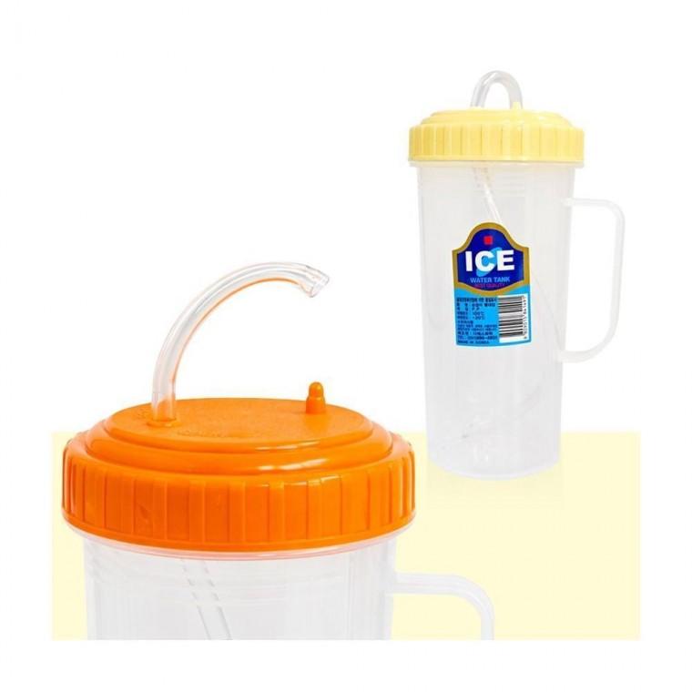 루미나D 손잡이 500ml 덕신 빨대컵 병원물컵 물병 환자