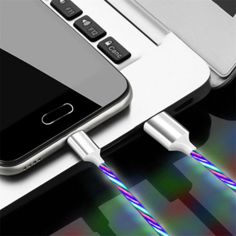 LED C타입 충전케이블 2M 레인보우 핸드폰충전기c타입 고속충전케이블c타입 c핀고속충전케이블