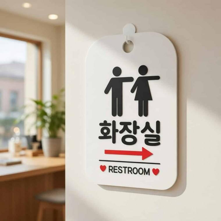 화장실 안내판 화장실안내문 화장실표시판