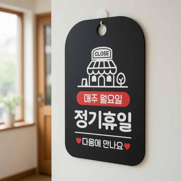 정기휴일 안내판 매주일요일정기휴무 기본