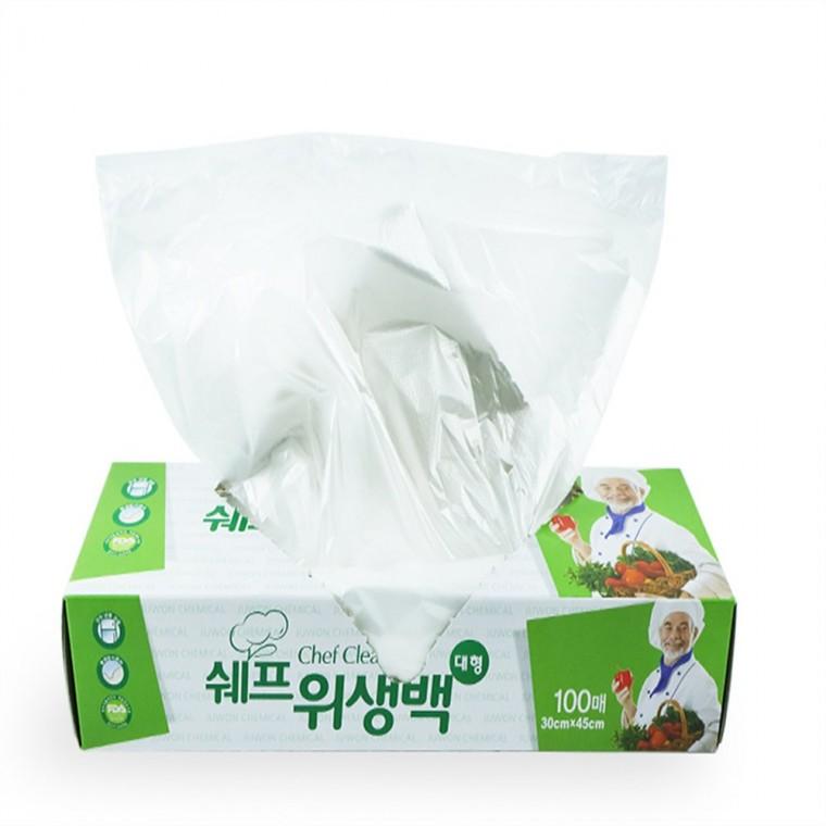 쉐프 위생백 대 100p 일회용비닐팩 위생봉투