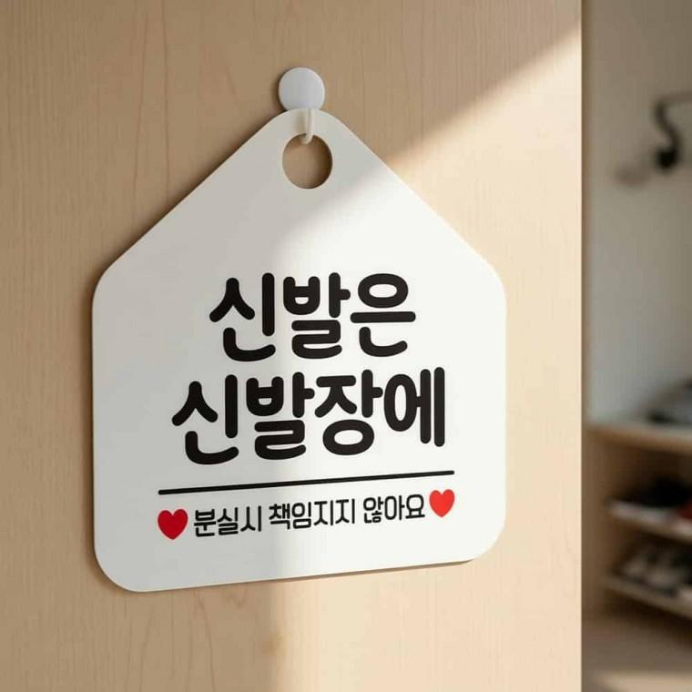 신발은 신발장 안내판 표지판 필라테스