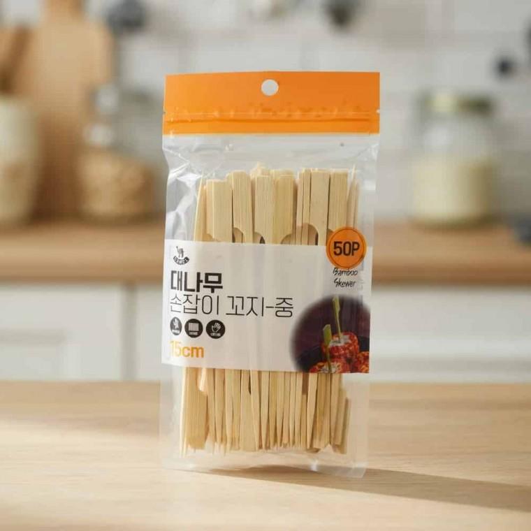 대나무 손잡이 꼬치 대나무막대 과일꽃이