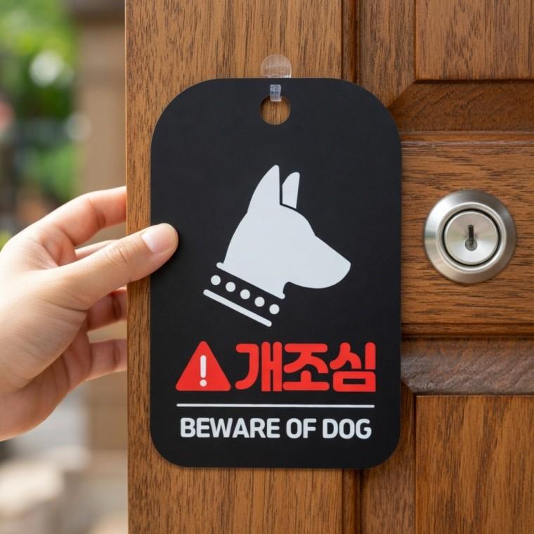 개조심 안내판 맹견주의 경고표시