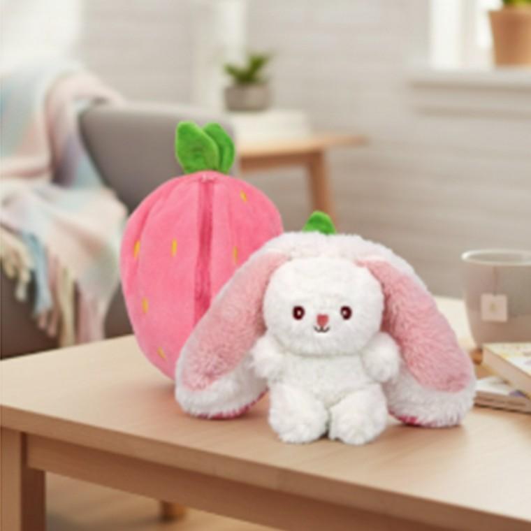 딸기토끼인형 딸기모자토끼 과일토끼인형