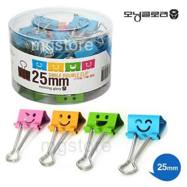 EAS 모닝글로리 스마일 더블클립 25mm 1통 48ea