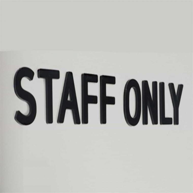 STAFF ONLY 안내판 통제구역 입체스티커