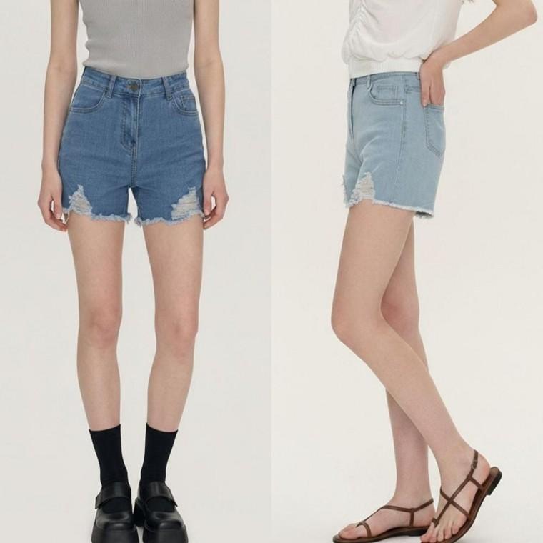 하이웨스트 여성 컷팅 빈티지 숏팬츠