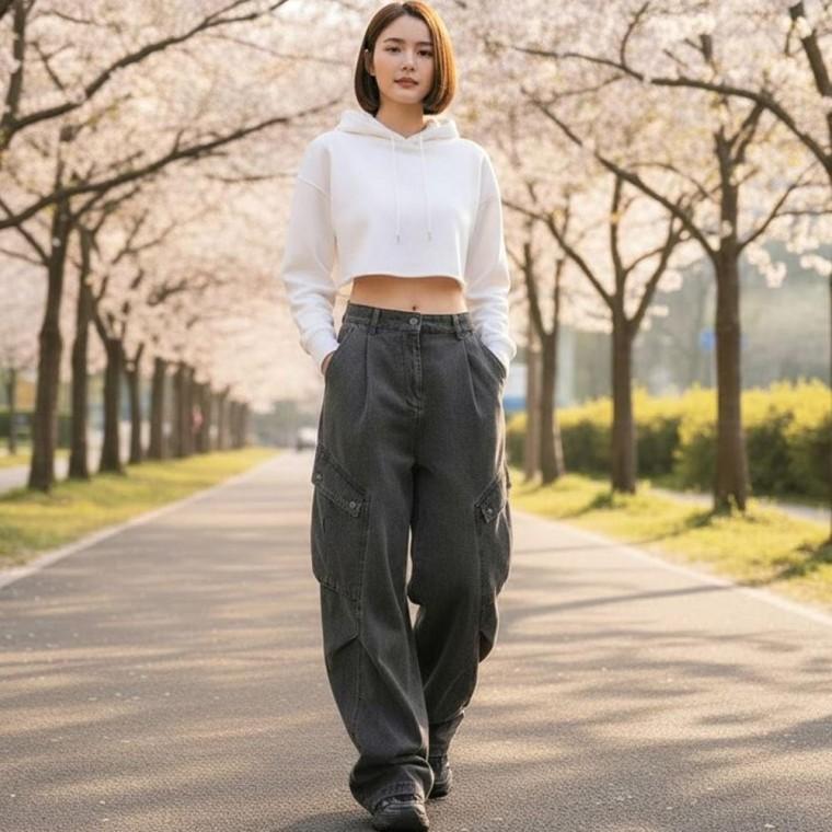 롬보크 스트리트핏 카고 와이드바지