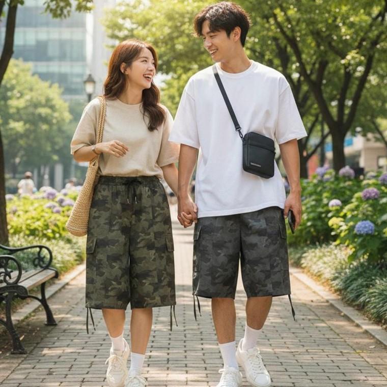 남녀 카고 댕글링 밀리터리 일레인 버뮤다