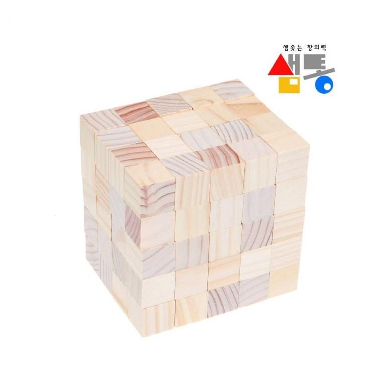 루미나D 샘통 쌓기나무 2.5cm 100p 미송 정육면체 큐브