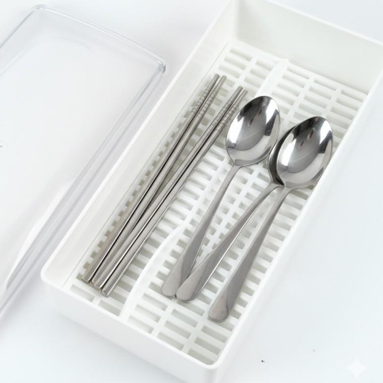 수저통 식탁수저통 예쁜수저통 사각수저통 주방수저통 수저트레이