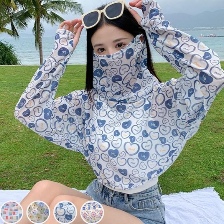 멀티 케이프 햇빛 차단 마스크 넥워머 가디건 일체형