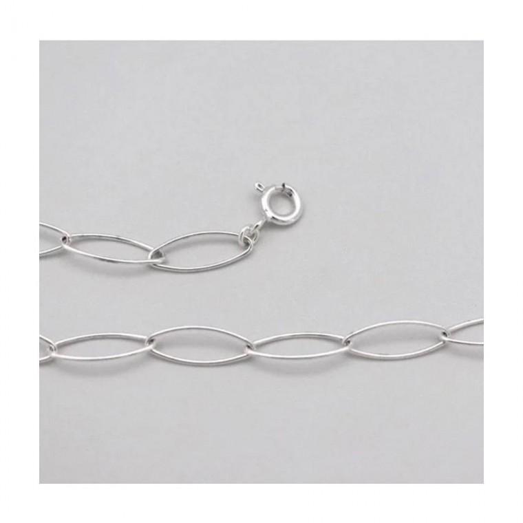 루미나D silver925 oval chain anklet