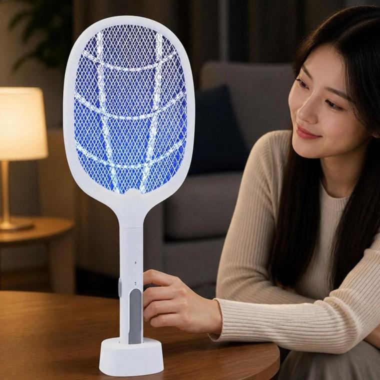 전자 모기채 파리채 충전식 거치형 LED 해충퇴치기