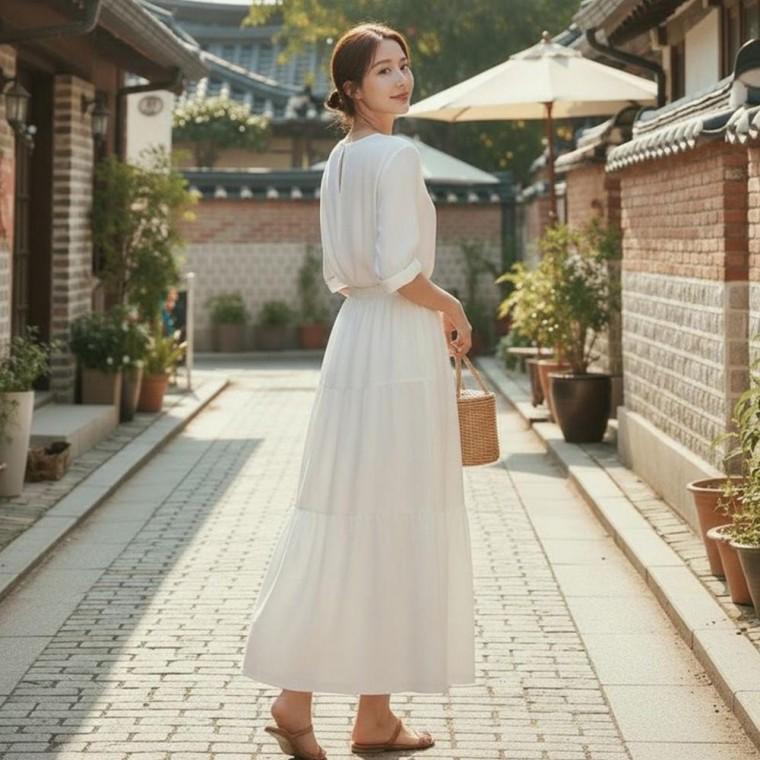 힐런시아 여름 티어드 캉캉 롱스커트
