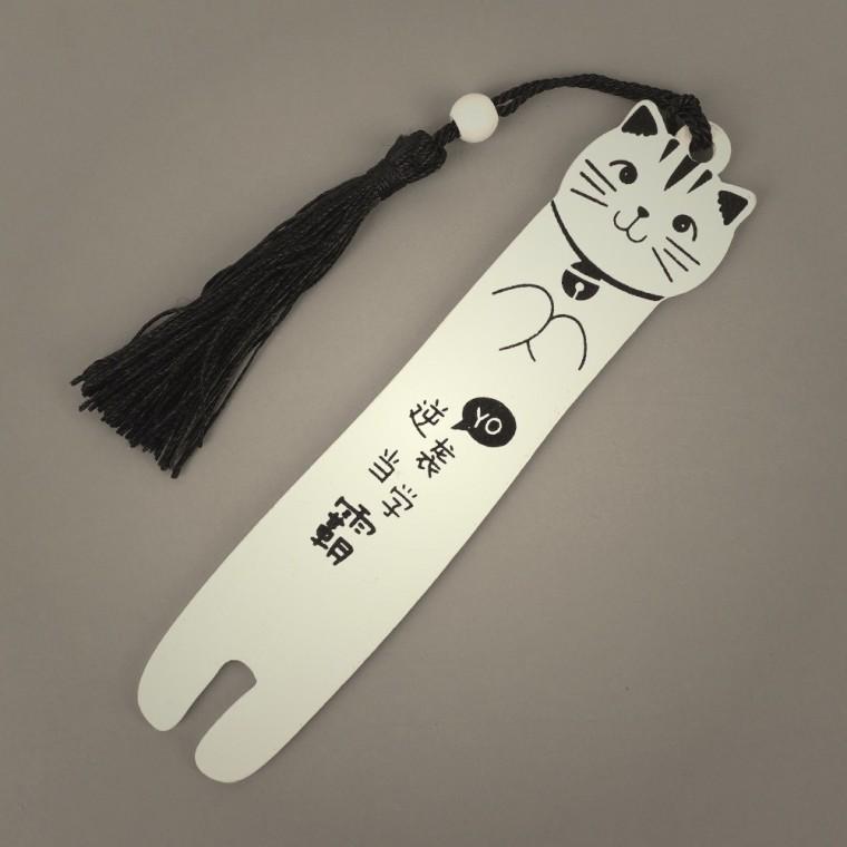 가정용 화이트 고양이 책갈피 블랙 1P 북클립 북홀더