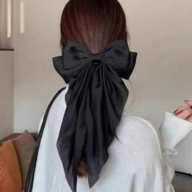 여성 왕 리본 헤어핀 반묶음 자동핀 대형 포인트 머리핀 액세서리 PP6-S