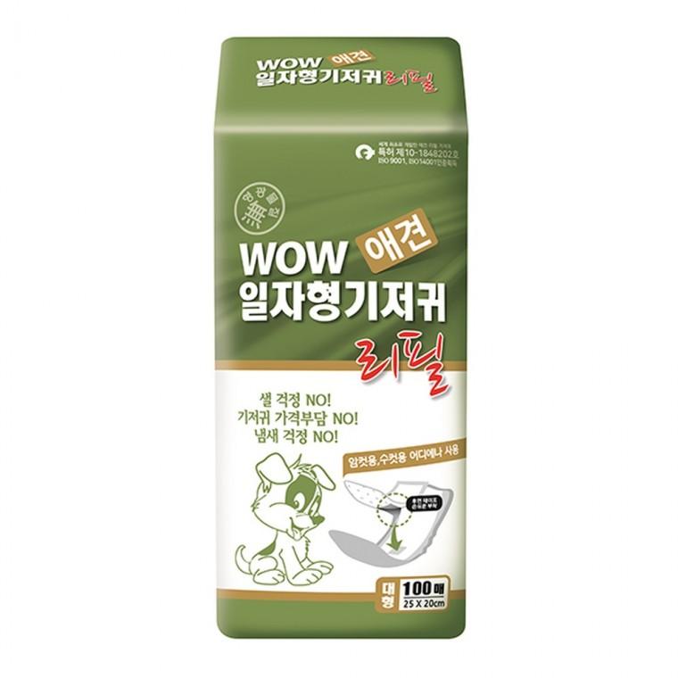 와우 애견기저귀 일자형 대형 100매