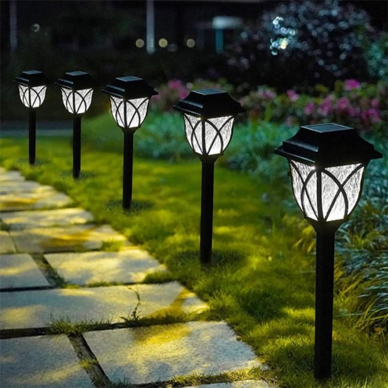 LED 태양광 정원등 2개입 백색 태양광조명등 태양광정원조명 태양열등