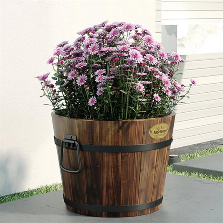 빈티지 원목 화분 26x19cm 인테리어화분 목재화분 나무화분