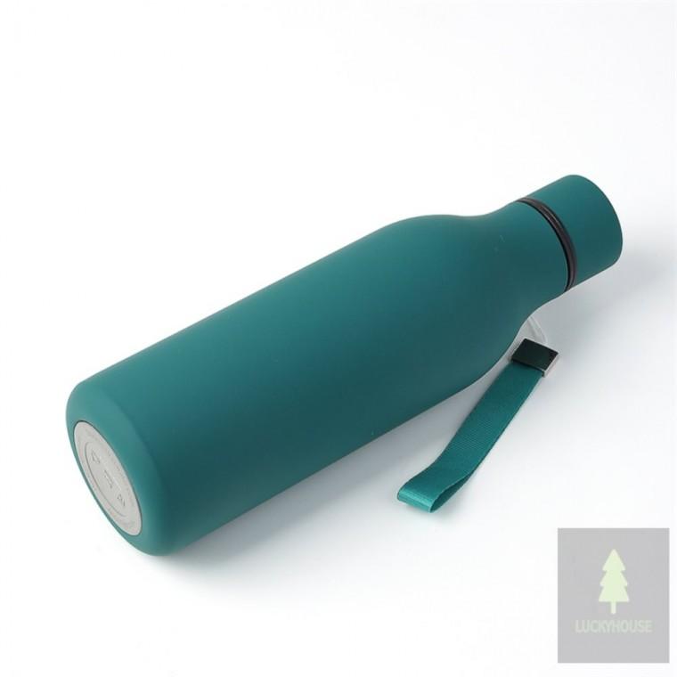 휴대용 슬림 이중스텐 보온보냉병 550ml 딥그린 보온보냉물병 여름용텀블러 여행용텀블러