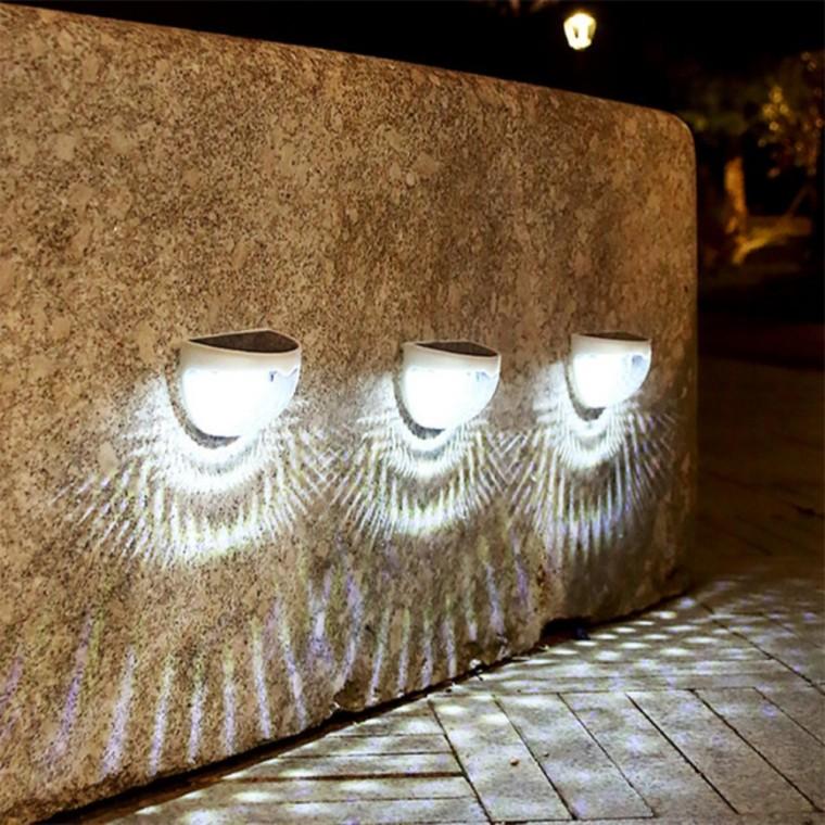 LED 태양광 벽조명 정원 테라스 야외조명 2개입 화이트 야외태양광등 LED태양광정원등 LED잔디등