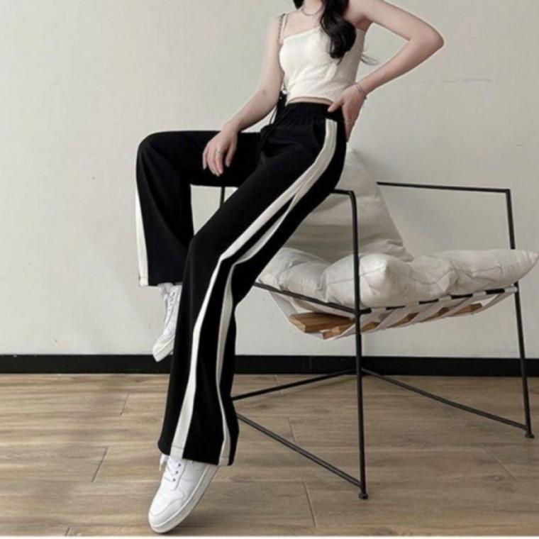 일자 와이드 팬츠 여성 여름 트레이닝 바지 러닝 운동용 허리 밴딩 츄리닝