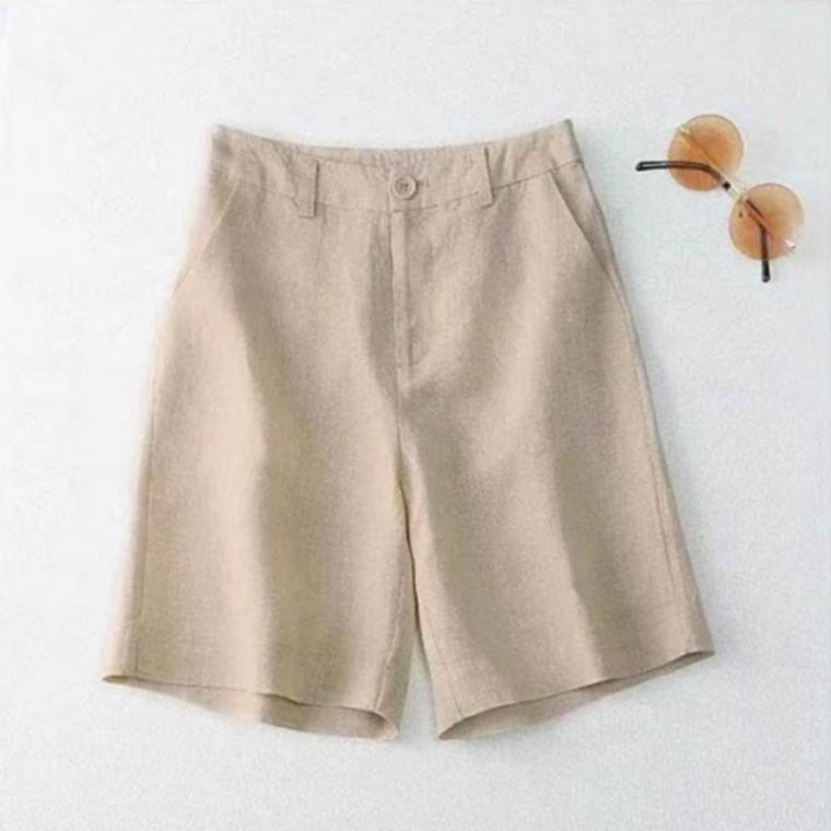 린넨 밴딩 반바지 여성 여름 데일리 마 팬츠 시원한 이지웨어 숏팬츠