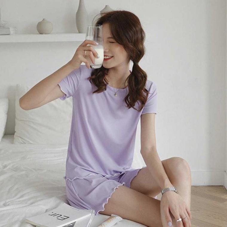 여자 파자마 파티 여행 잠옷 준비 반팔 반바지 세트