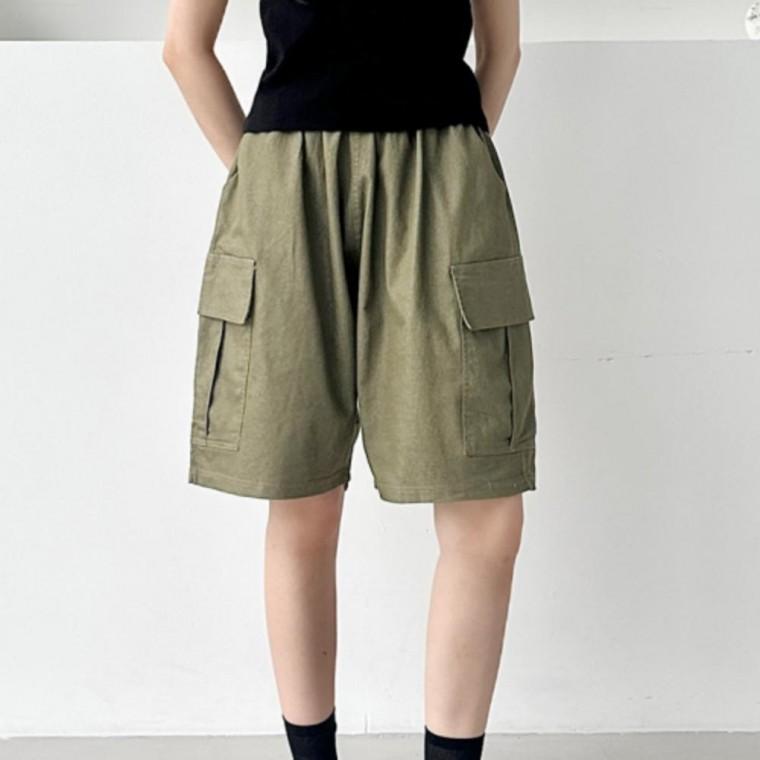 벌룬 카고 버뮤다 반바지 여성 6컬러 여름 데일리팬츠 5부 포켓 숏팬츠