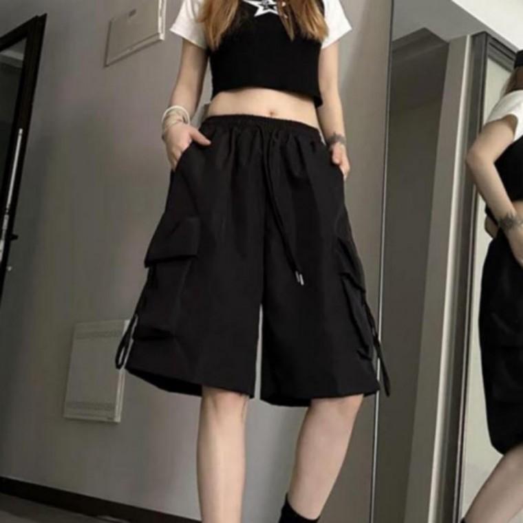 허리밴딩 카고 반바지 캐주얼 여자 여름 팬츠 포켓 건빵 숏팬츠 이지웨어