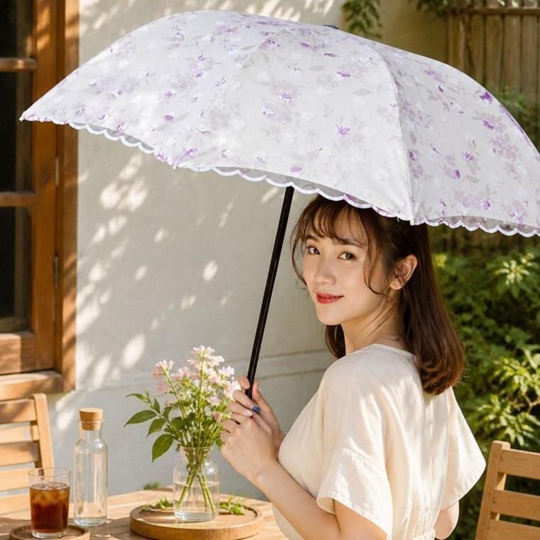 여성용 레이스 꽃무늬 자외선차단 암막 양우산 우산