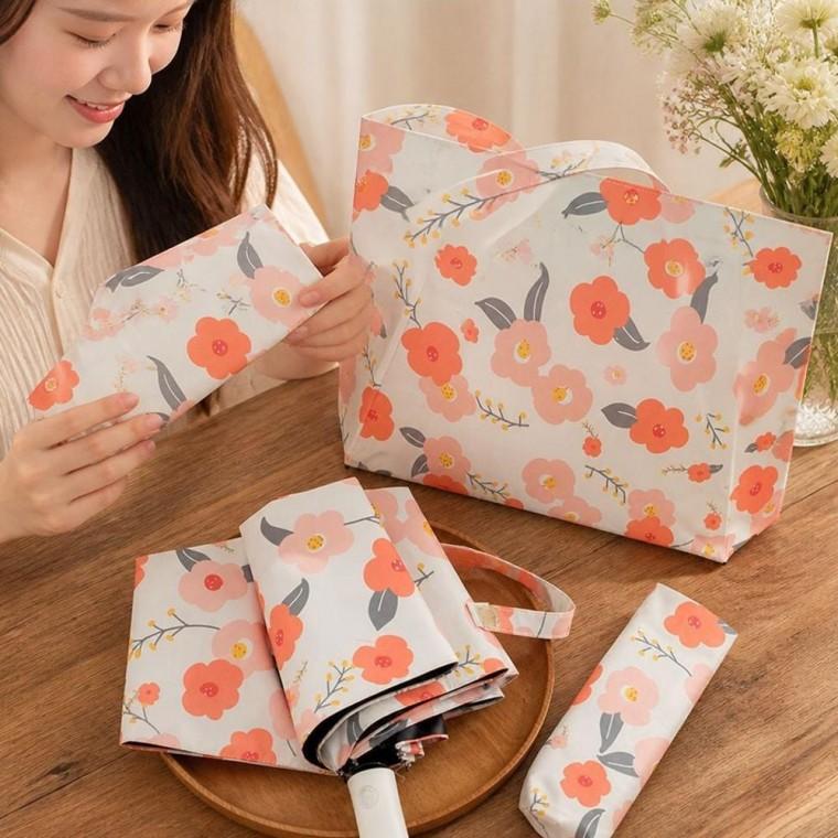 꽃무늬 3단 양우산 자외선차단 암막 햇빛가리개