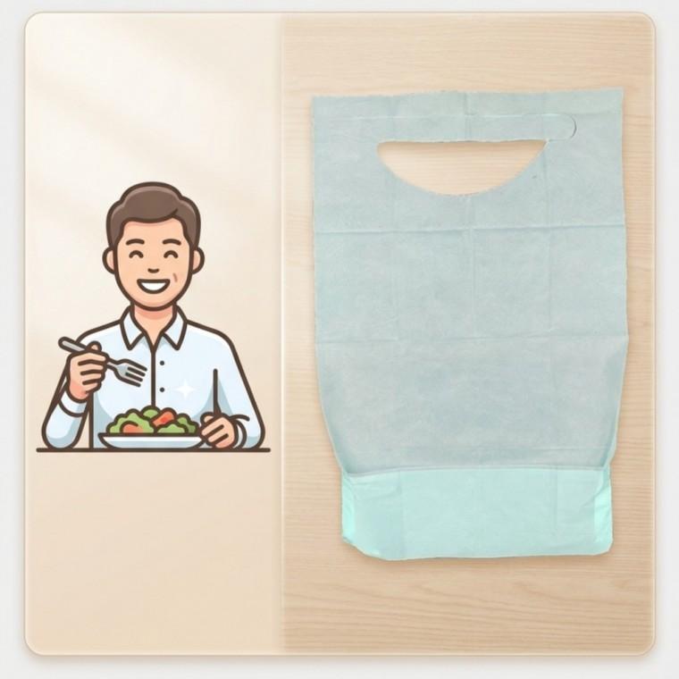 요양원턱받이 환자턱받이 성인 노인 일회용 턱받이 앞치마 10p