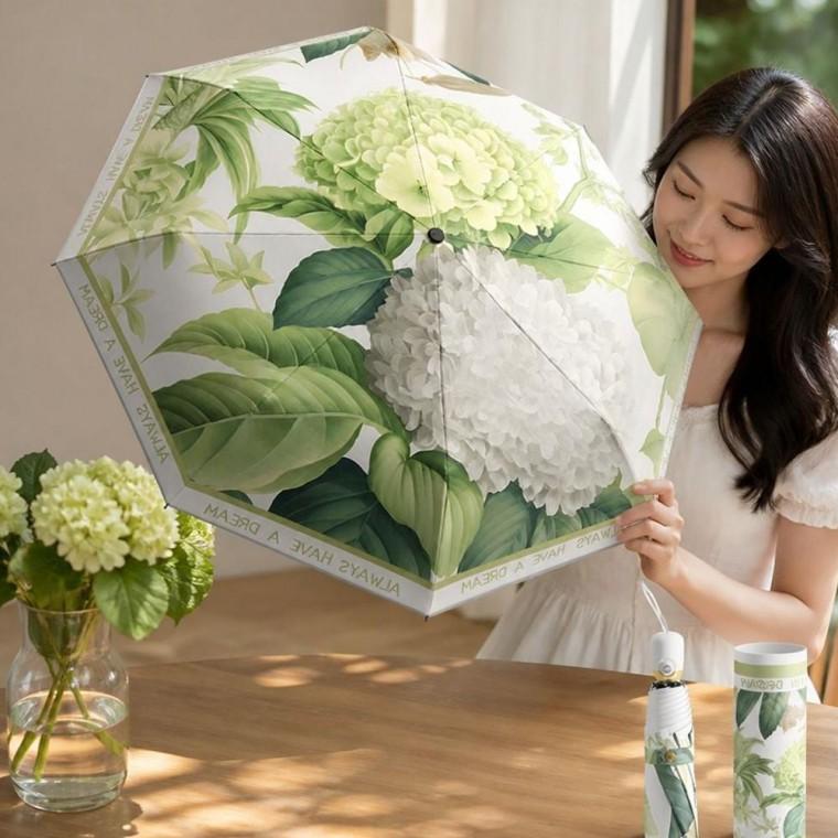 플라워 패턴 양우산 3단 자외선차단 햇빛가리개 우산