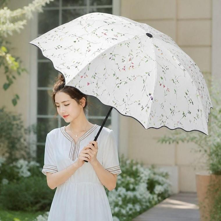 플라워 패턴 양산 겸용 우산 스타일 접이식 우양산