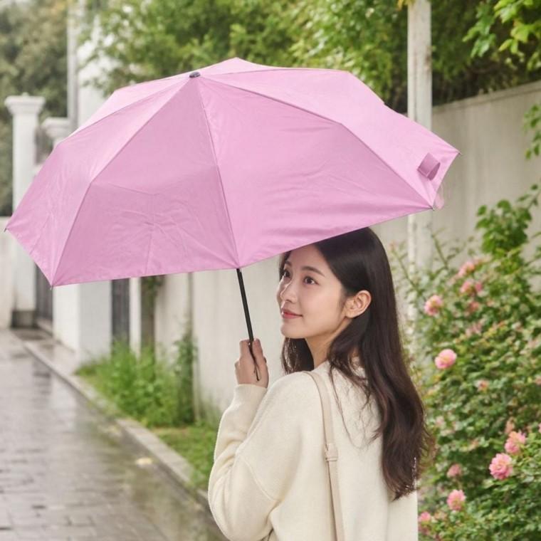 암막 핑크색 3단 자동 우산 겸용 양산 자외선차단