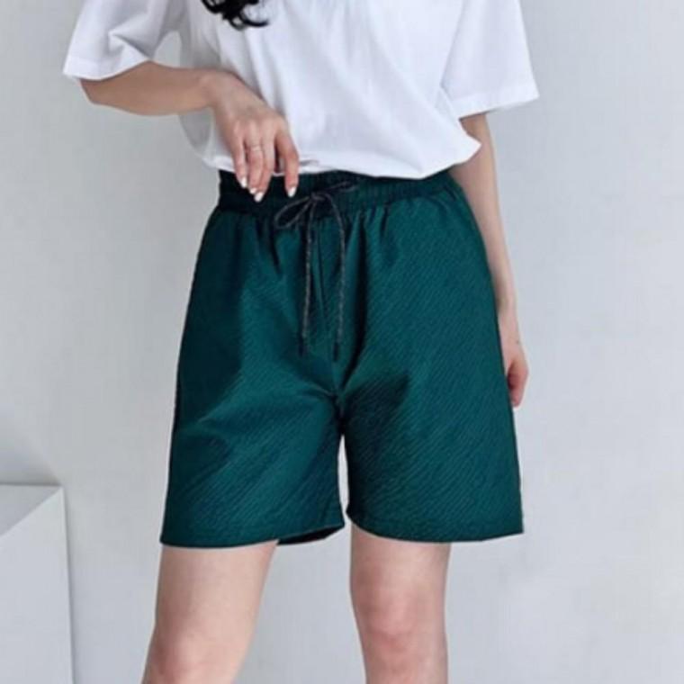 여름 시어서커 쿨반바지 1P 데일리 밴딩 쇼츠 여성 지지미 시원한 홈웨어