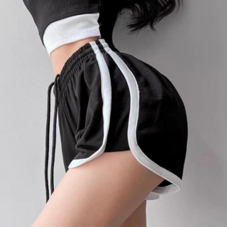 칼라 여성 반바지 캐주얼 여름 운동 바지 밴딩 반바지 스포츠 헬스 숏팬츠