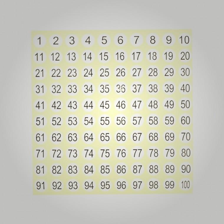 가정용 원형 번호 스티커 1장 번호스티커 컬러스티커
