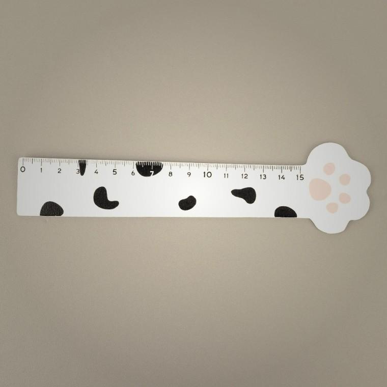가정용 큐티 고양이발 15cm 직선자 원목자