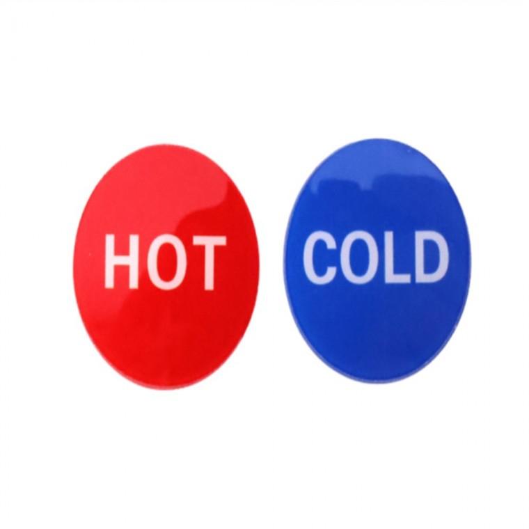 HOT COLD 스티커 2p COLD스티커 HOT스티커 냉온수스티커 정수기스티커 목욕탕수전스티커